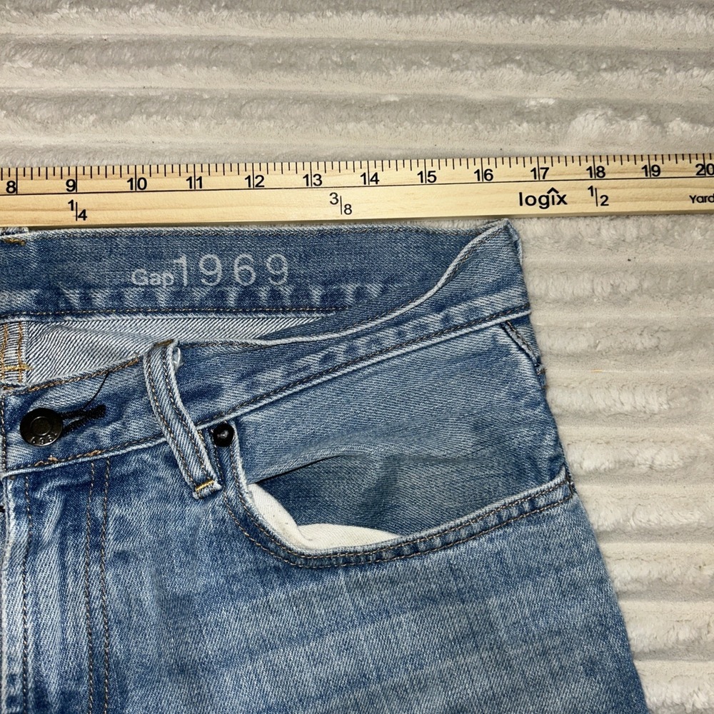 Gap 1969 Jeans Men's 31 Blue Straight Leg Medium Wash Denim31x30 - Picture 4 of 9